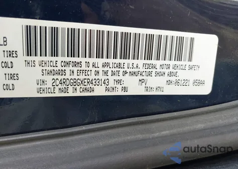 2014 Dodge Grand Caravan Se from USA, damaged, VIN 2C4RDGBGXER433143
